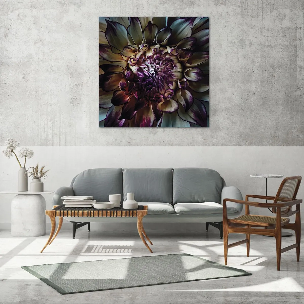 Cuadro sobre vidrio - Impresiones sobre Vidrio - El florecimiento de la hermosura - 40x40 cm