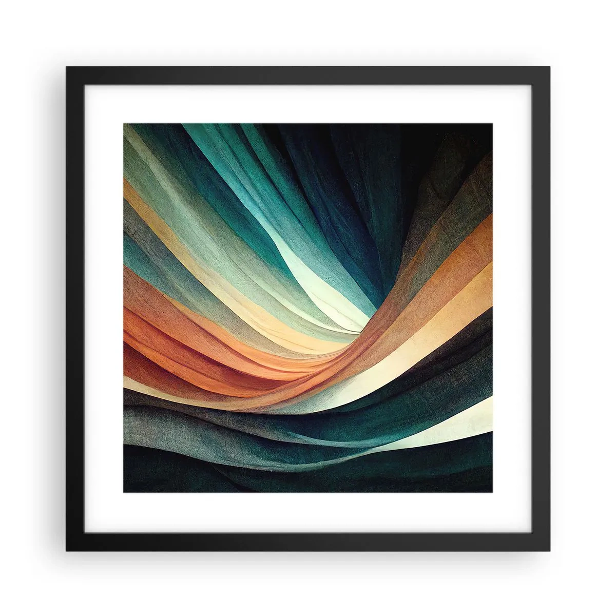 Póster en marco negro - Tejido de colores - 40x40 cm