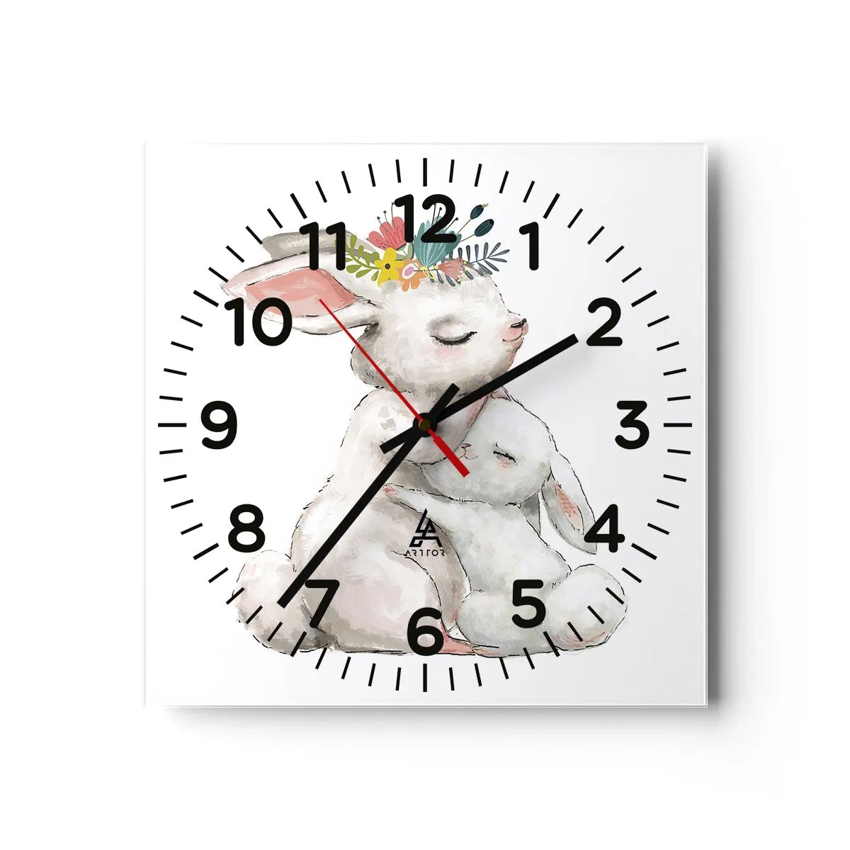 Reloj de pared - Reloj de vidrio - En ningún lugar mejor que con mamá - 40x40 cm