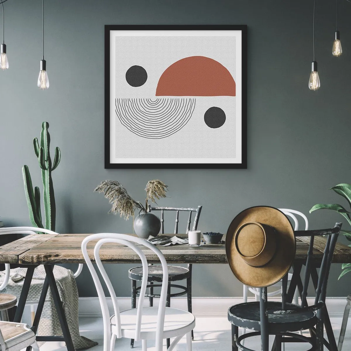 Póster en marco negro - La perfección del círculo - 30x30 cm