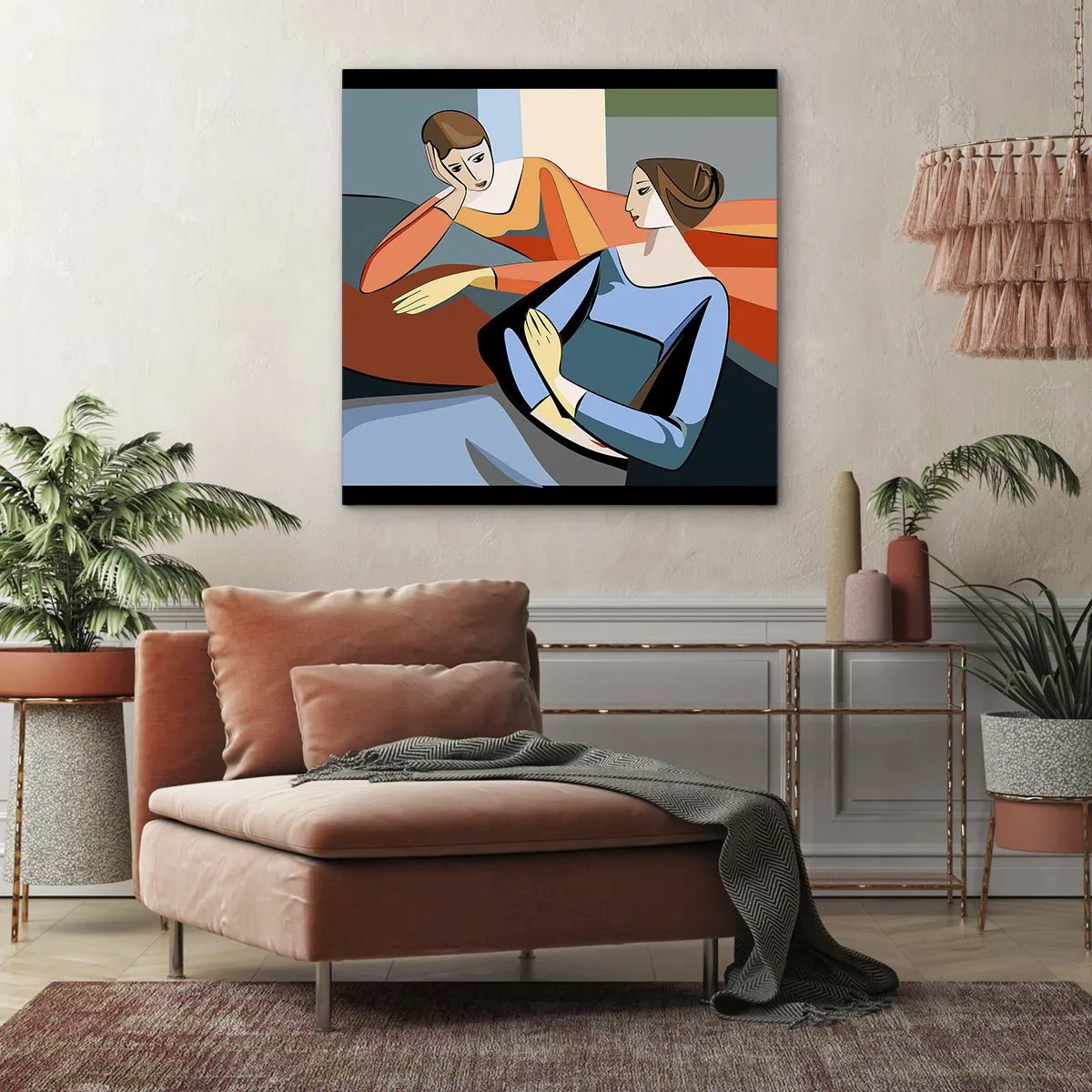 Cuadro sobre lienzo - Impresión de Imagen - Un momento de confidencias - 30x30 cm
