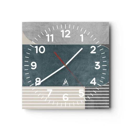 Reloj de pared - Reloj de vidrio - Composición horizontal - 30x30 cm
