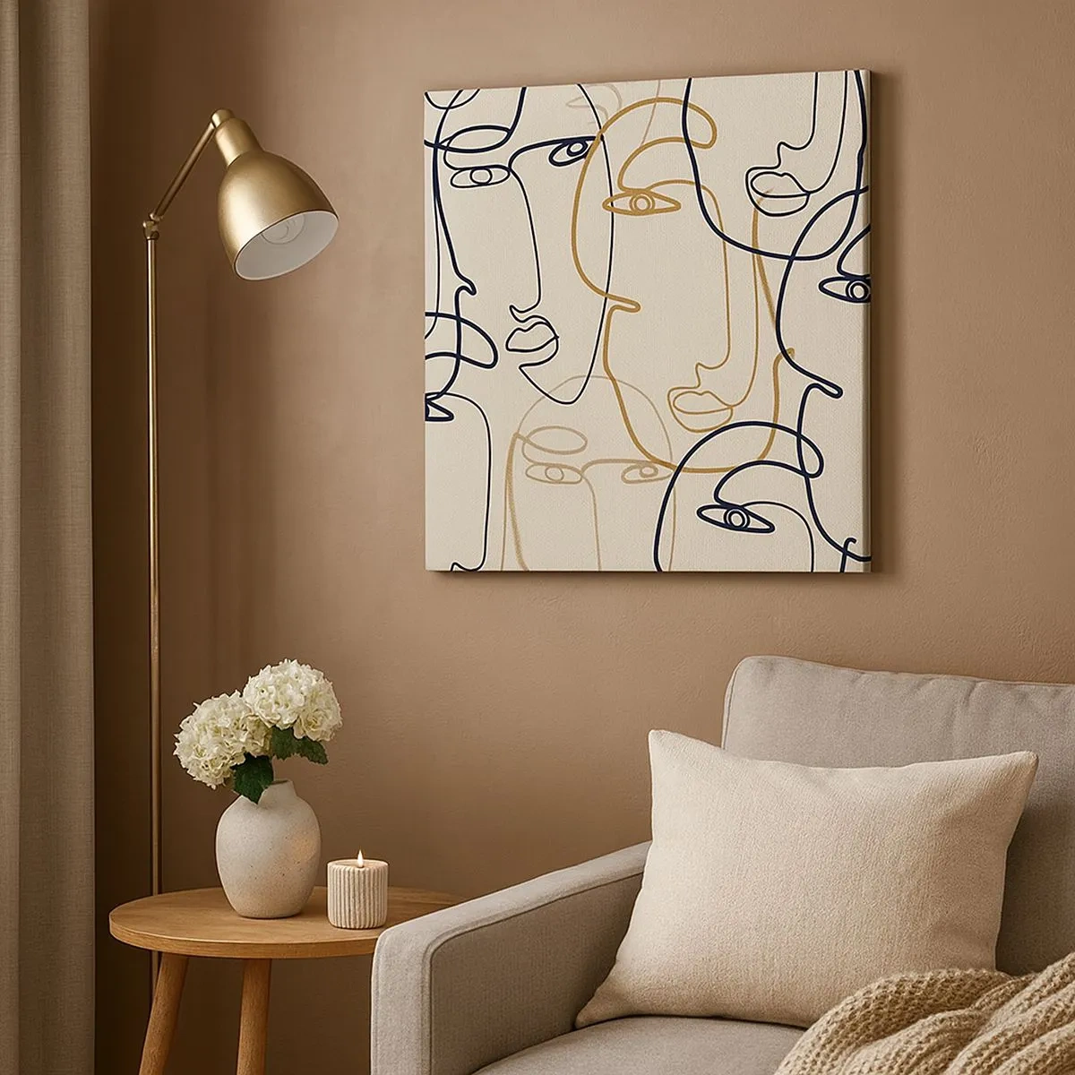 Cuadro sobre lienzo - Impresión de Imagen - Retrato multiplicado - 30x30 cm