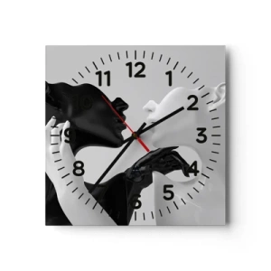 Reloj de pared - Reloj de vidrio - Atracción - deseo - 40x40 cm