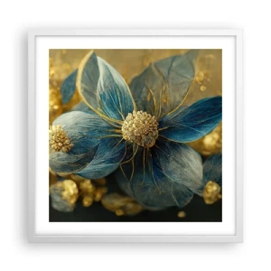 Póster en marco blanco - Flor de oro - 50x50 cm