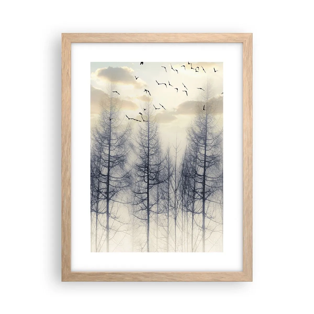 Póster en marco roble claro - Espíritus del bosque - 30x40 cm