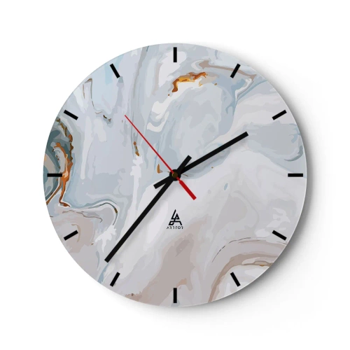 Reloj de pared - Reloj de vidrio - Blanco fusión - 40x40 cm
