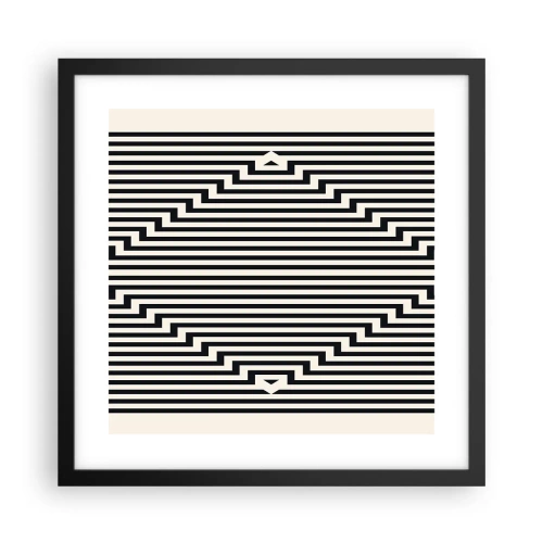 Póster en marco negro - Ilusión geométrica - 40x40 cm