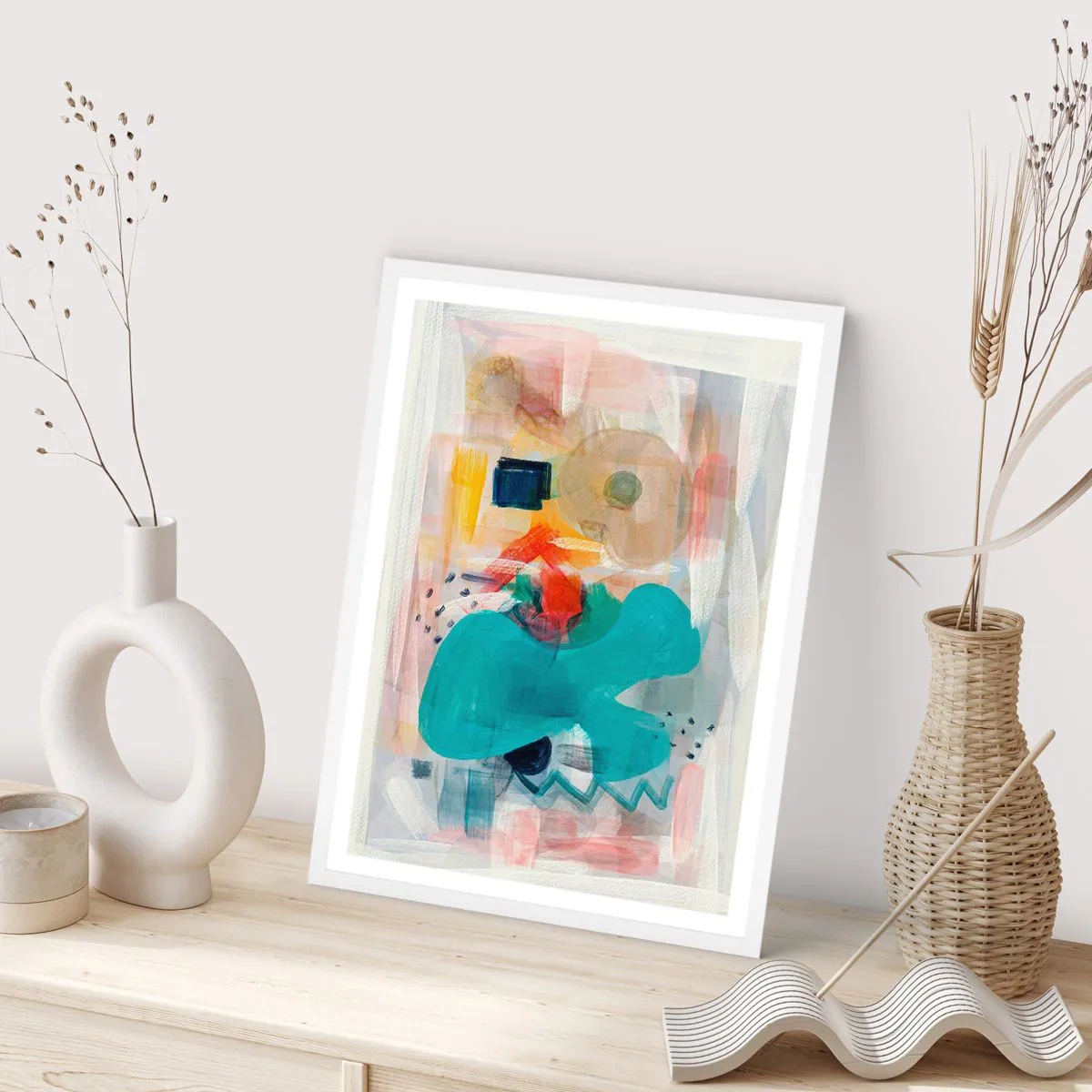 Póster en marco blanco - Un juego de colores - 61x91 cm