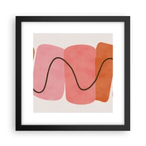 Póster en marco negro - Suave movimiento de formas - 30x30 cm