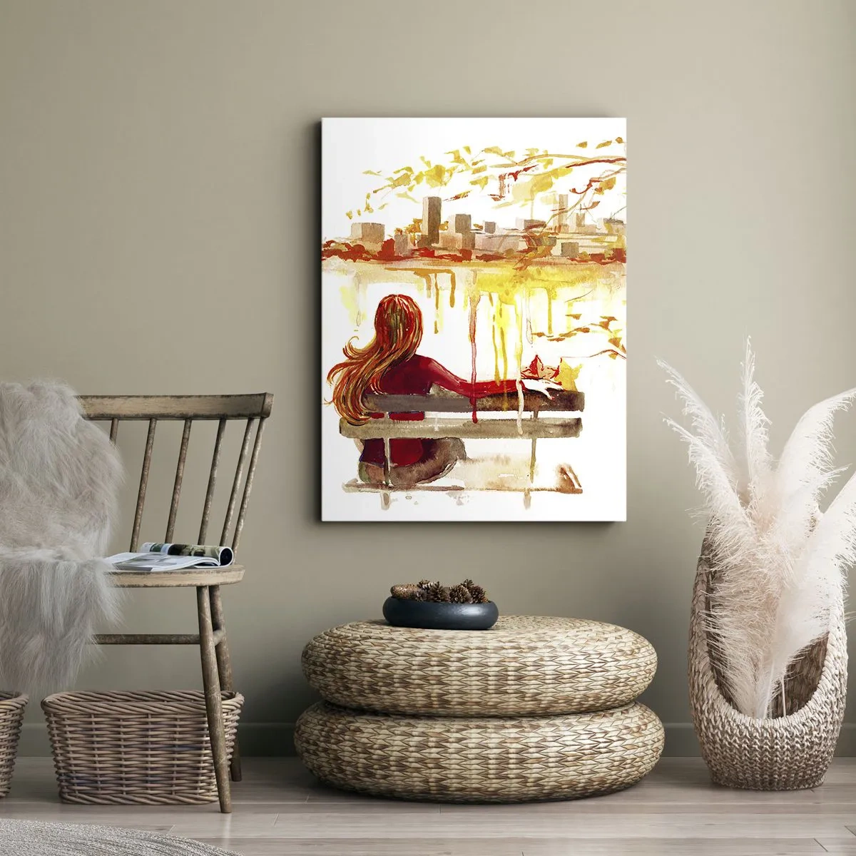 Cuadro sobre lienzo - Impresión de Imagen - Un momento de reflexión - 45x80 cm