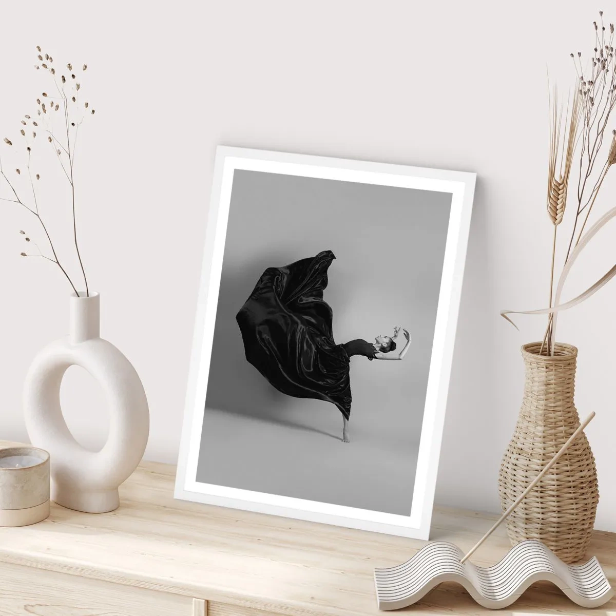 Póster en marco blanco - La música da alas - 30x40 cm