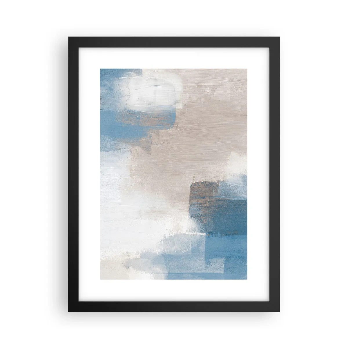 Póster en marco negro - Abstracción rosa tras un velo azul - 30x40 cm