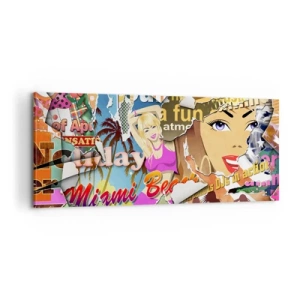 Cuadro sobre lienzo - Impresión de Imagen - Recuerdos de las vacaciones - 100x40 cm