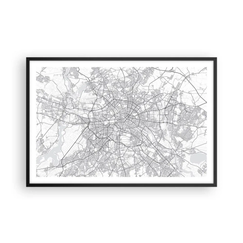 Póster en marco negro - Flor de Berlín - 91x61 cm