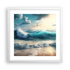 Póster en marco blanco - La brisa solo para ti - 40x40 cm