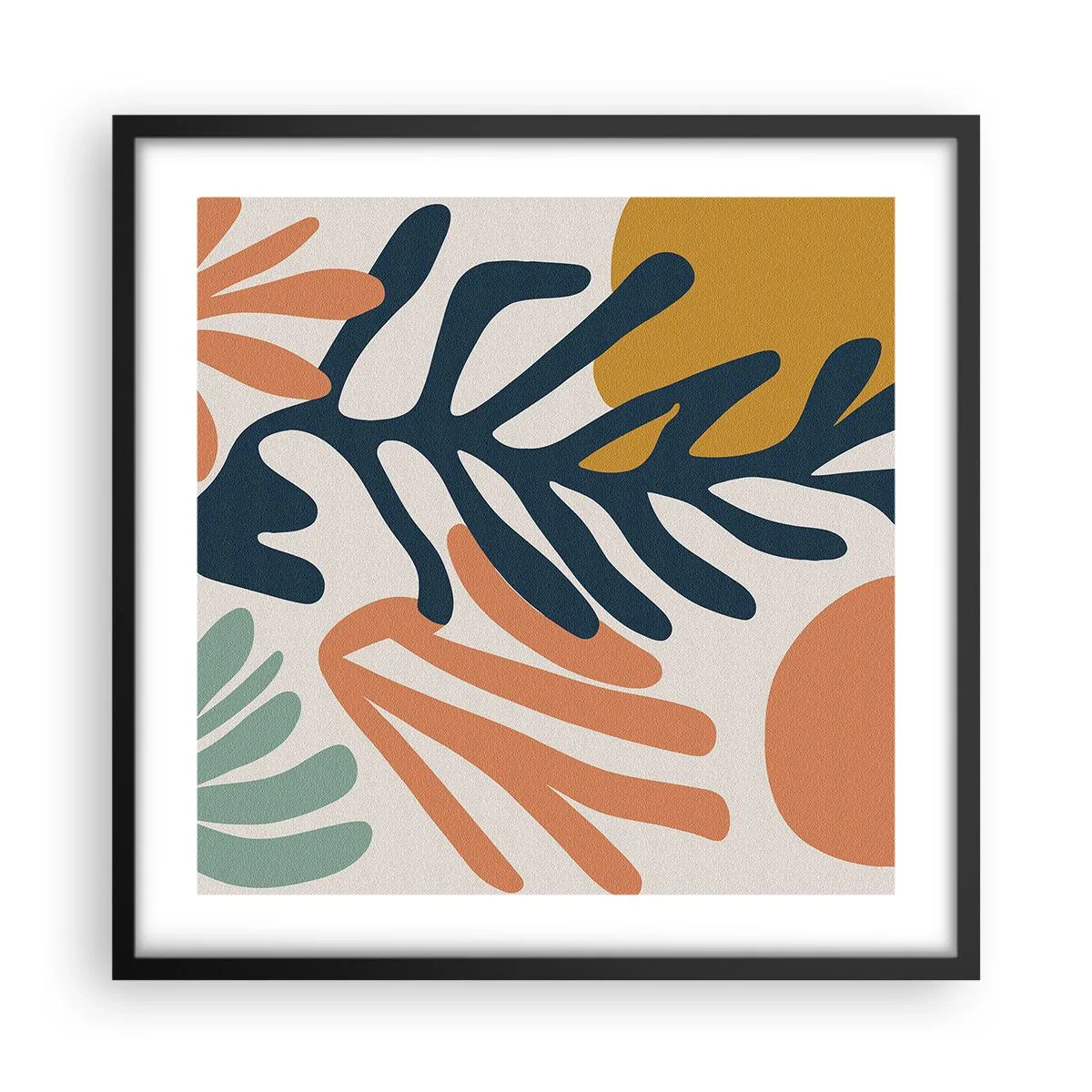 Póster en marco negro - Mares de coral - 50x50 cm