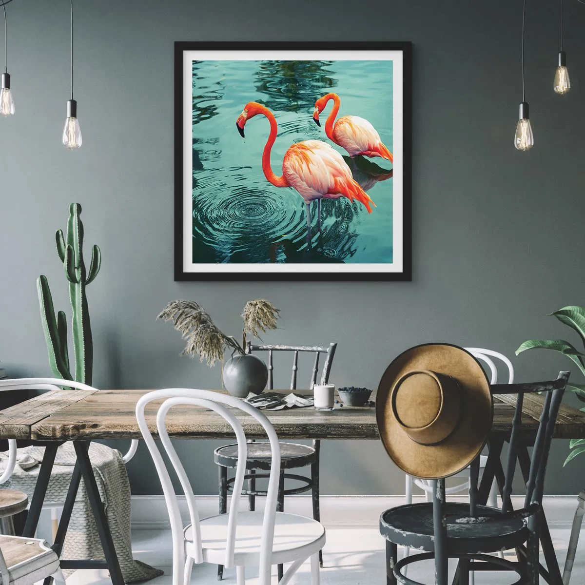 Póster en marco negro - Estamos de moda - 40x40 cm