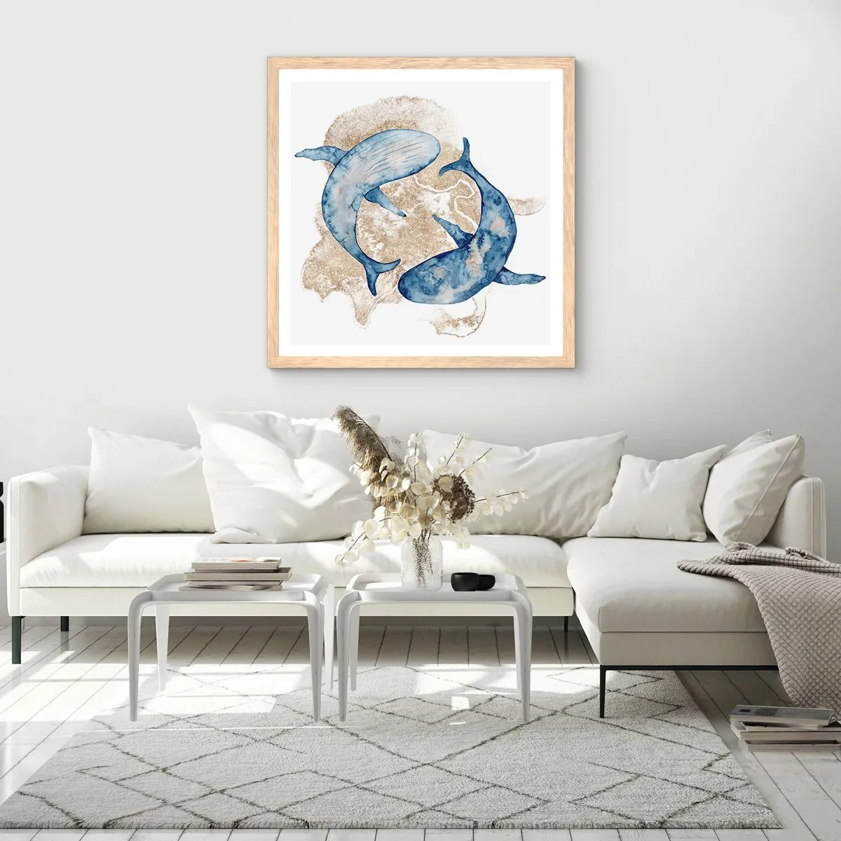 Póster en marco roble claro - ¿Amistad o amor? - 30x30 cm