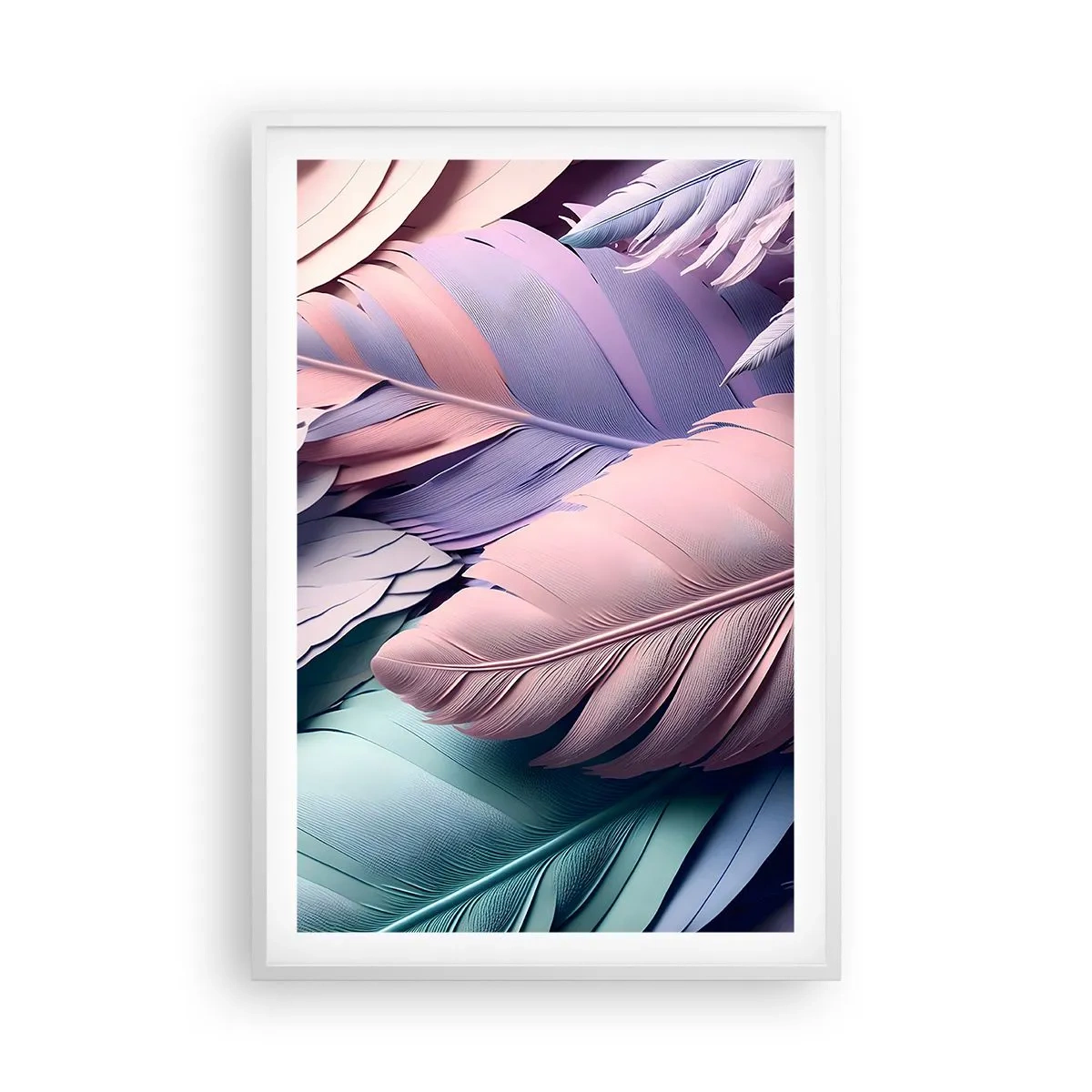 Póster en marco blanco - Pájaro chic - 61x91 cm