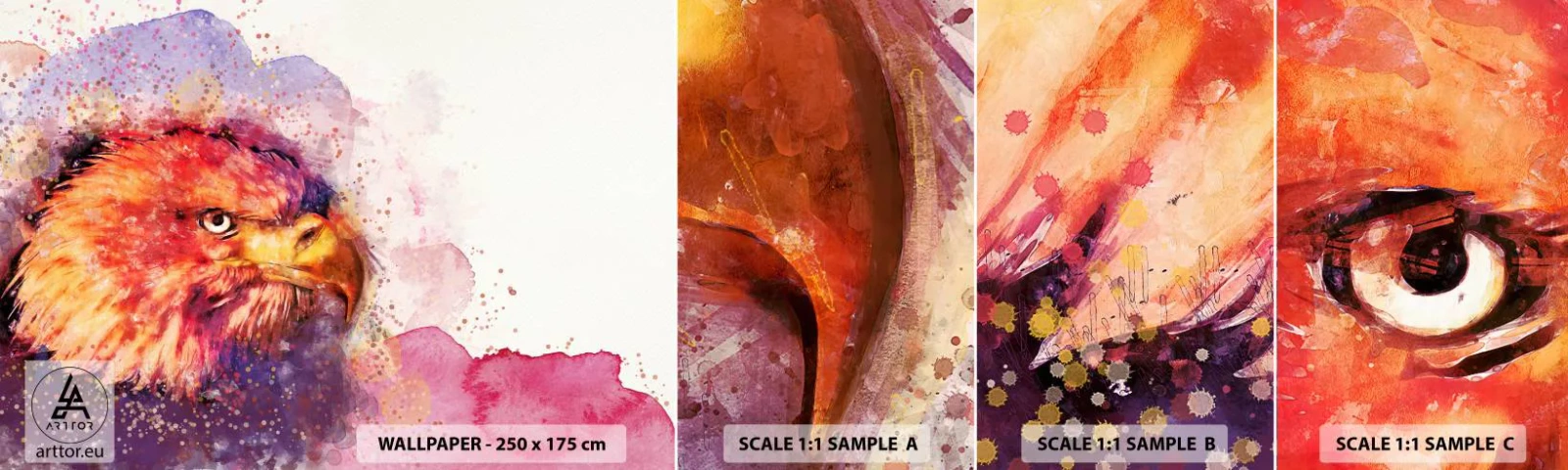 Muestra De Fotomural Standard Eco - No quieres saber lo que estoy pensando - Abstracción, Pájaro, Águila - 100x30 cm