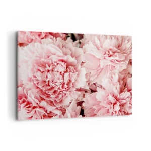 Cuadro sobre lienzo - Impresión de Imagen - Peonías rosas sutiles en un entorno delicado. - 100x70cm - Sueño rosa - Decoración de pared moderna para salón y dormitorio ARTTOR