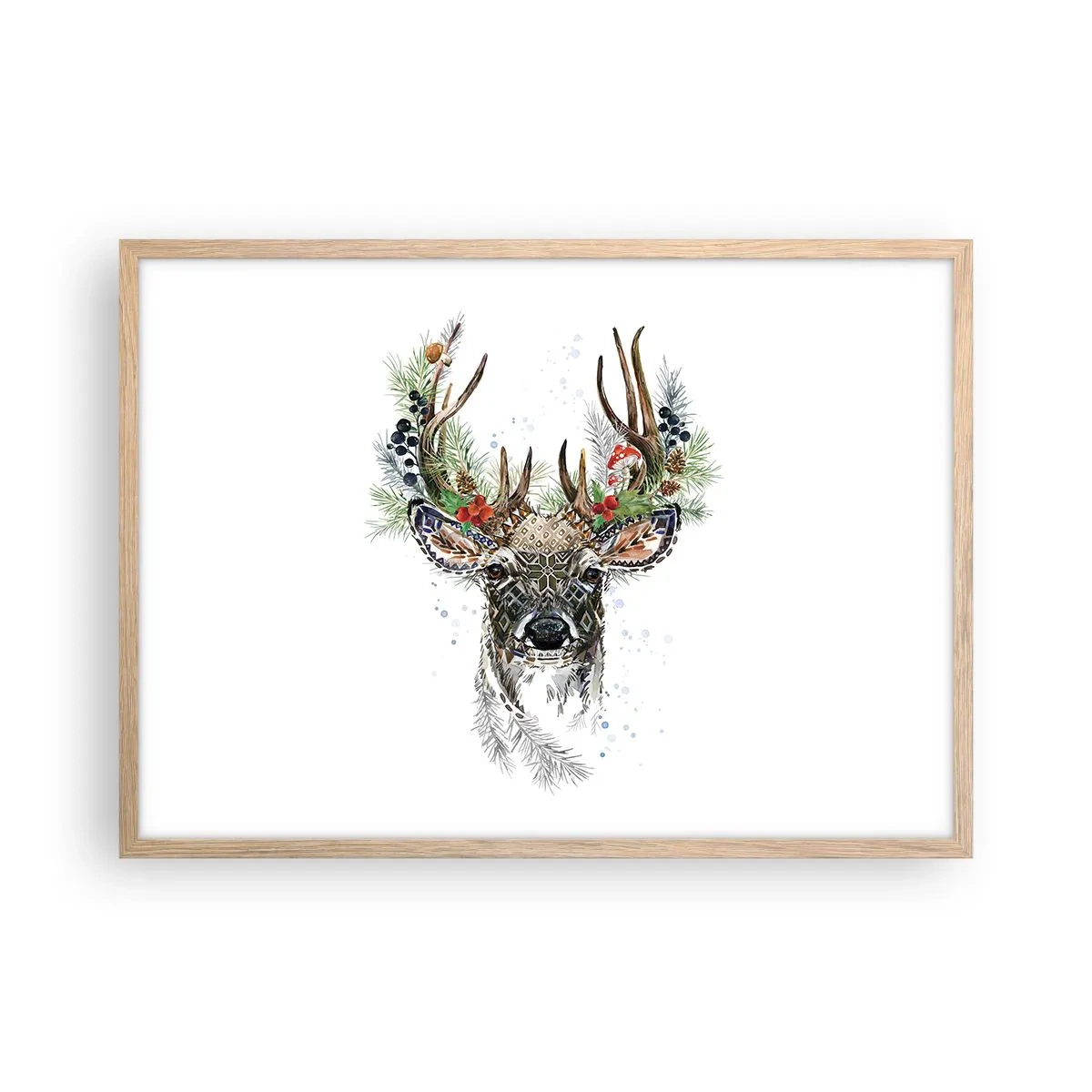 Póster en marco roble claro - Con vestimenta festiva - 70x50 cm