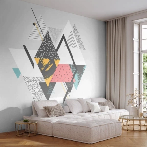 Fotomural Premium Canvas - Una variación del triángulo y el rombo - Abstracción, Pedazo, triangulos - 200x140 cm