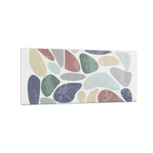 Cuadro sobre vidrio - Impresiones sobre Vidrio - Formas orgánicas coloridas sobre un fondo blanco - 120x50cm - Mosaico de colores empolvados - Decoración de pared moderna para salón y dormitorio ARTTOR