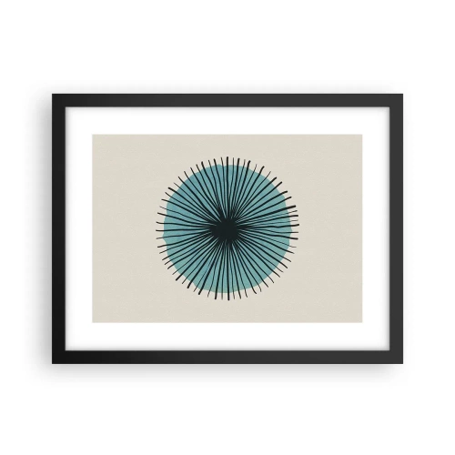 Póster en marco negro - Radiante en azul - 40x30 cm