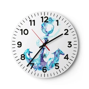Reloj de pared - Reloj de vidrio - Los secretos del mar - 30x30 cm