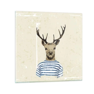 Cuadro sobre vidrio - Impresiones sobre Vidrio - Porque me gustan las camisas de rayas - 40x40 cm