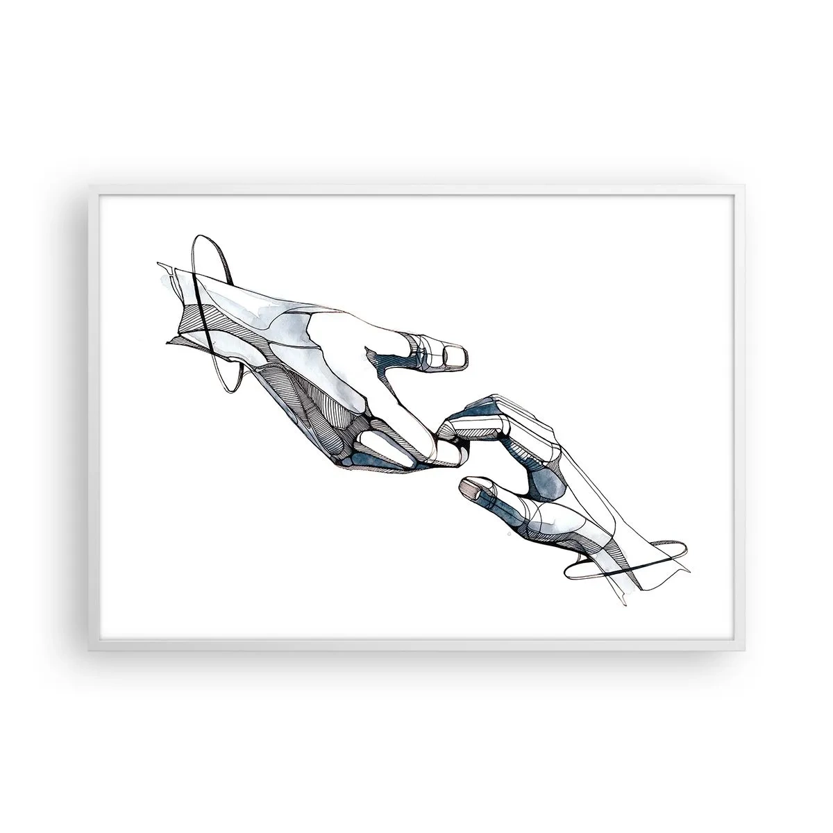 Póster en marco blanco - Un buen gesto - 100x70 cm