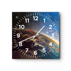 Reloj de pared - Reloj de vidrio - Mirémonos a nosotros mismos desde la distancia - 40x40 cm