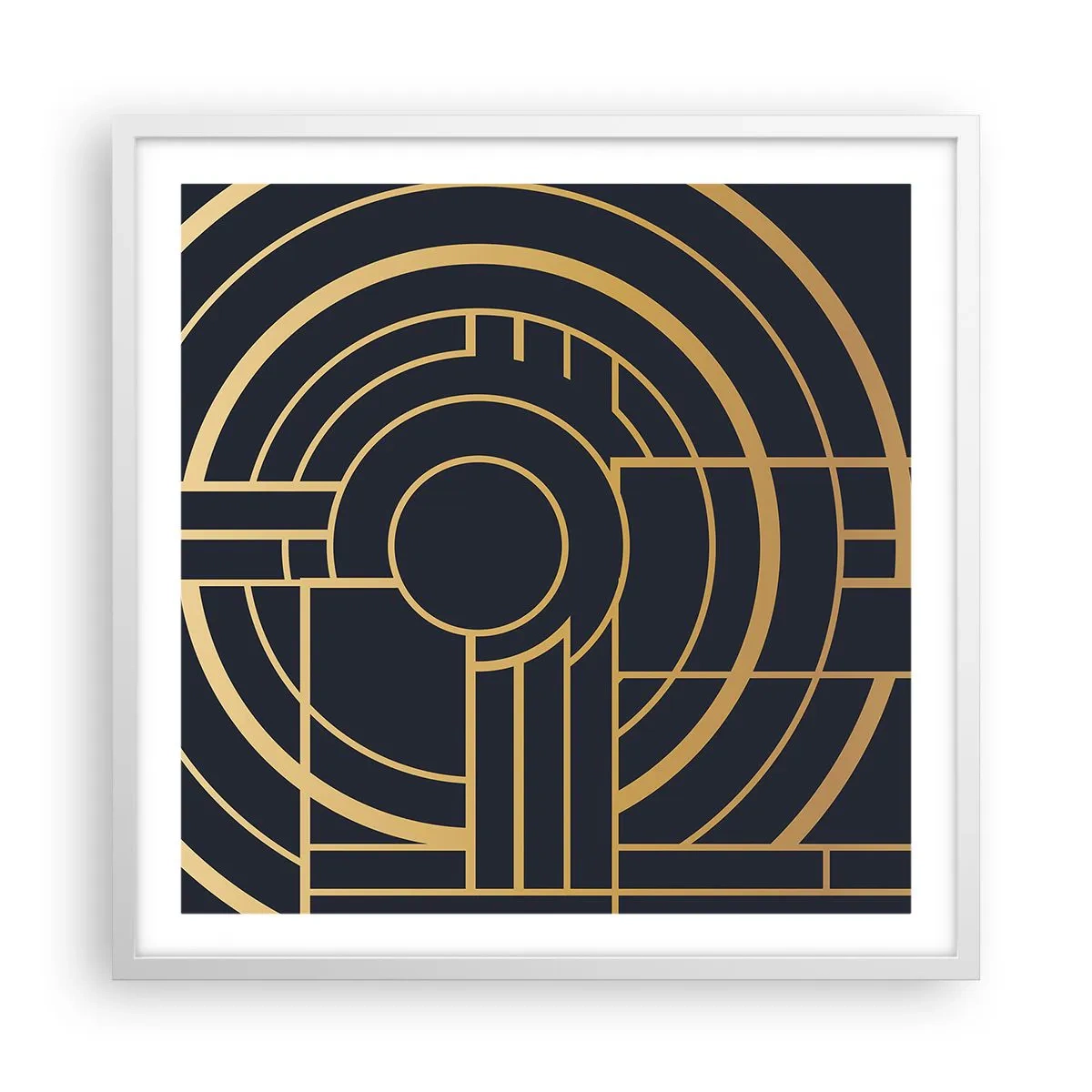 Póster en marco blanco - Giro de los elementos - 60x60 cm