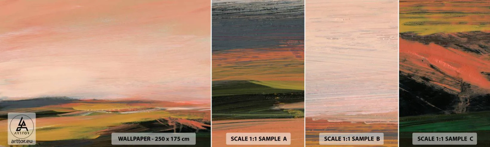 Muestra De Fotomural Standard Eco - En tono rosa - Paisaje, Pedazo, Vista - 100x30 cm