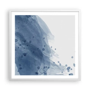 Póster en marco blanco - Tul azul - 60x60 cm