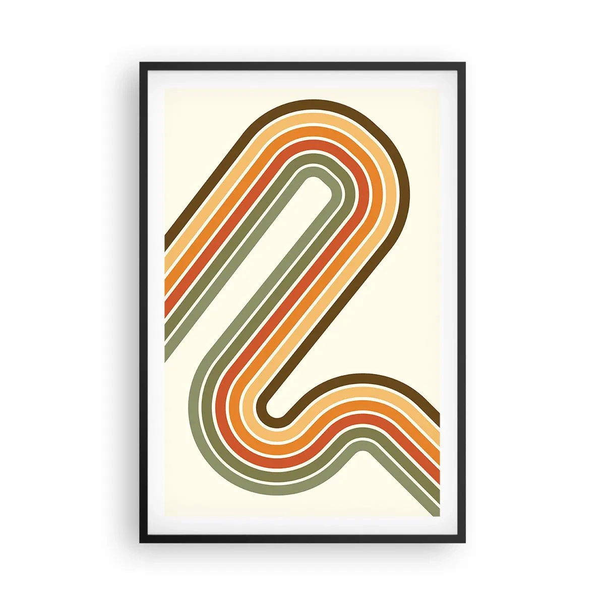 Póster en marco negro - Zigzagueando hasta su destino - 61x91 cm