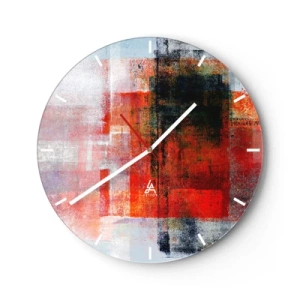 Reloj de pared - Reloj de vidrio - Composición brillante - 40x40 cm