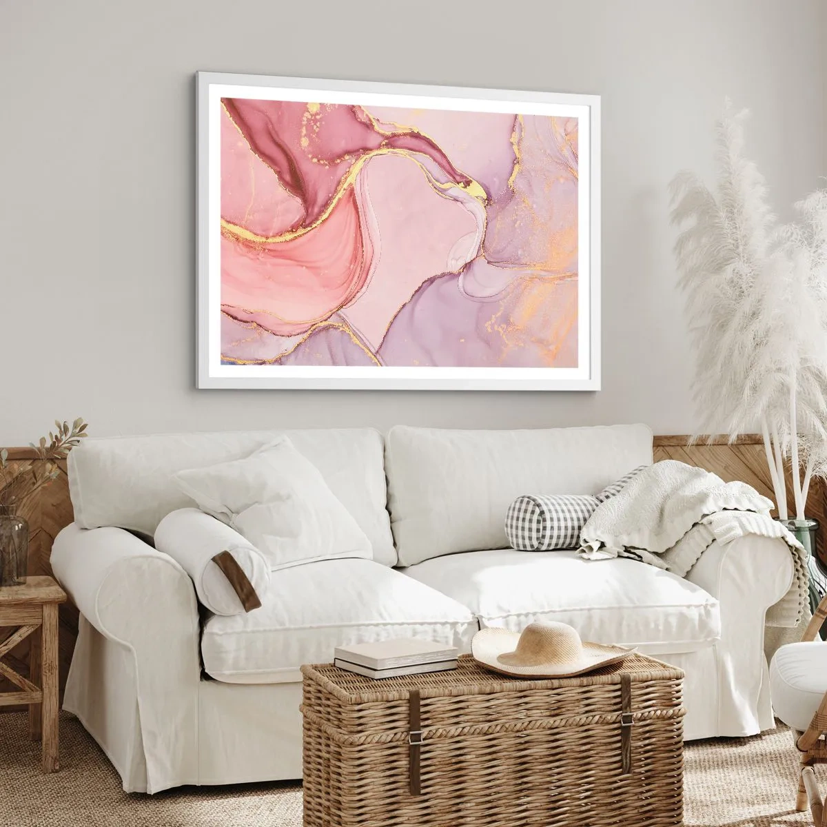 Póster en marco blanco - Caricia de colores - 91x61 cm