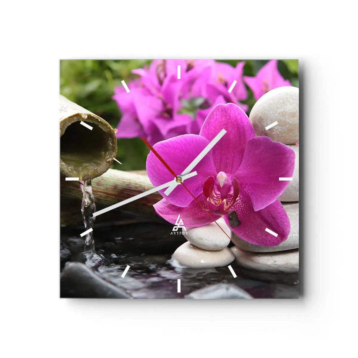 Reloj de pared - Reloj de vidrio - Ya estás descansando - 40x40 cm