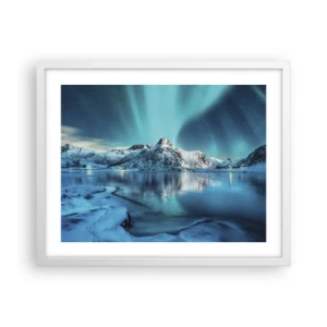 Póster en marco blanco - Una noche de luz - 50x40 cm