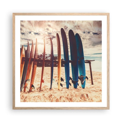 Póster en marco roble claro - Buenas noches, hasta mañana - 60x60 cm