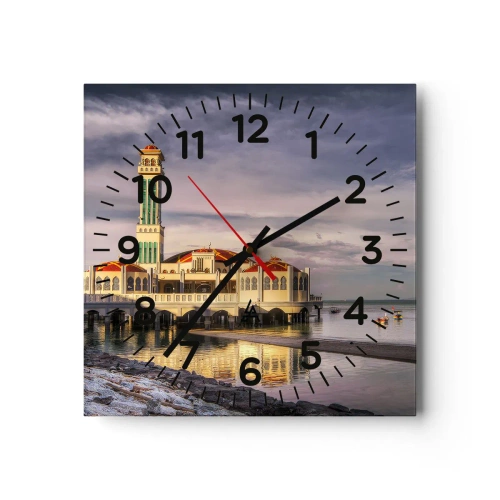 Reloj de pared - Reloj de vidrio - Templo de la naturaleza - 30x30 cm
