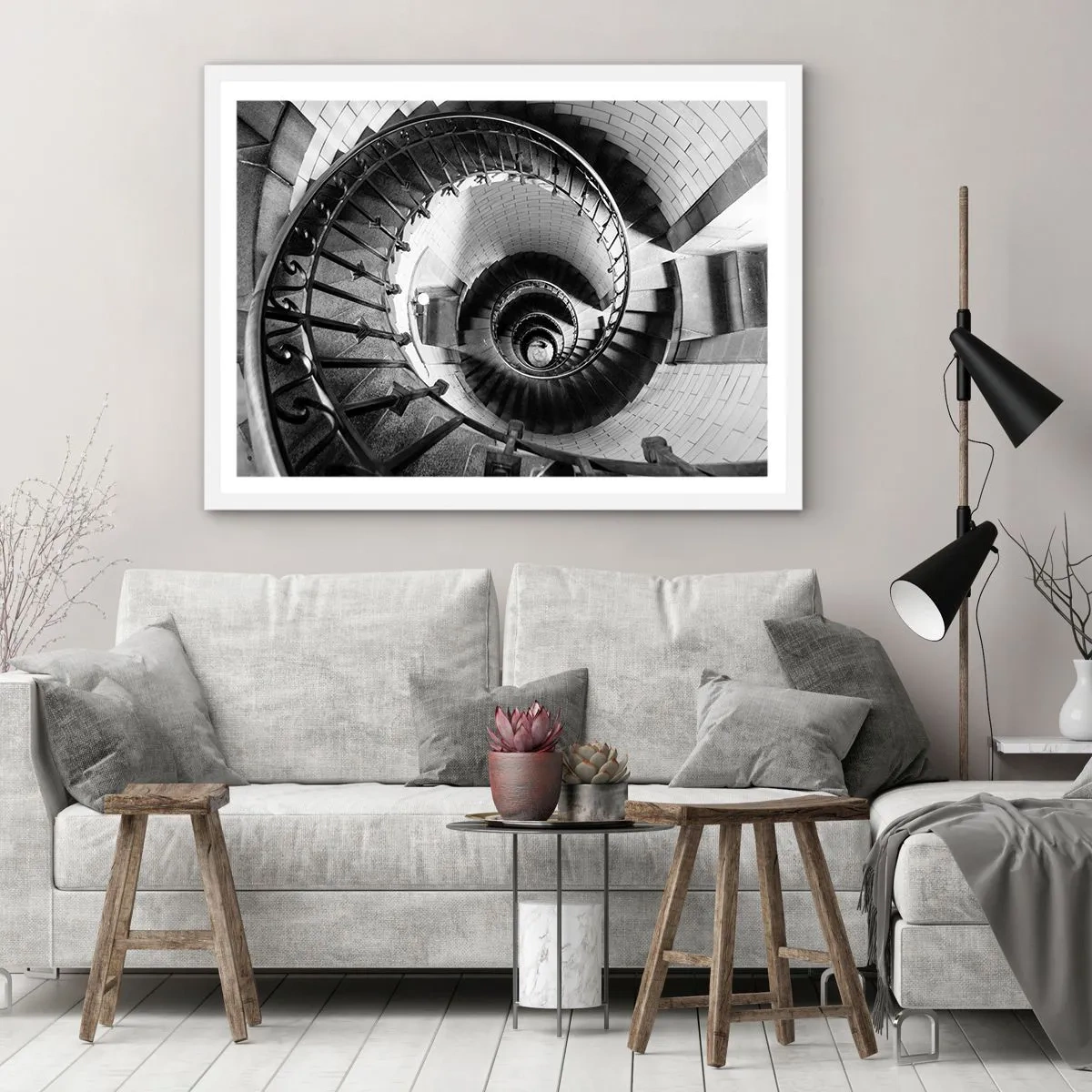 Póster en marco blanco - Cada vez más alto - 50x40 cm