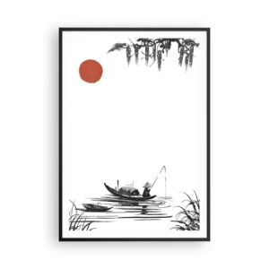 Póster en marco negro - Una tarde asiática - 70x100 cm
