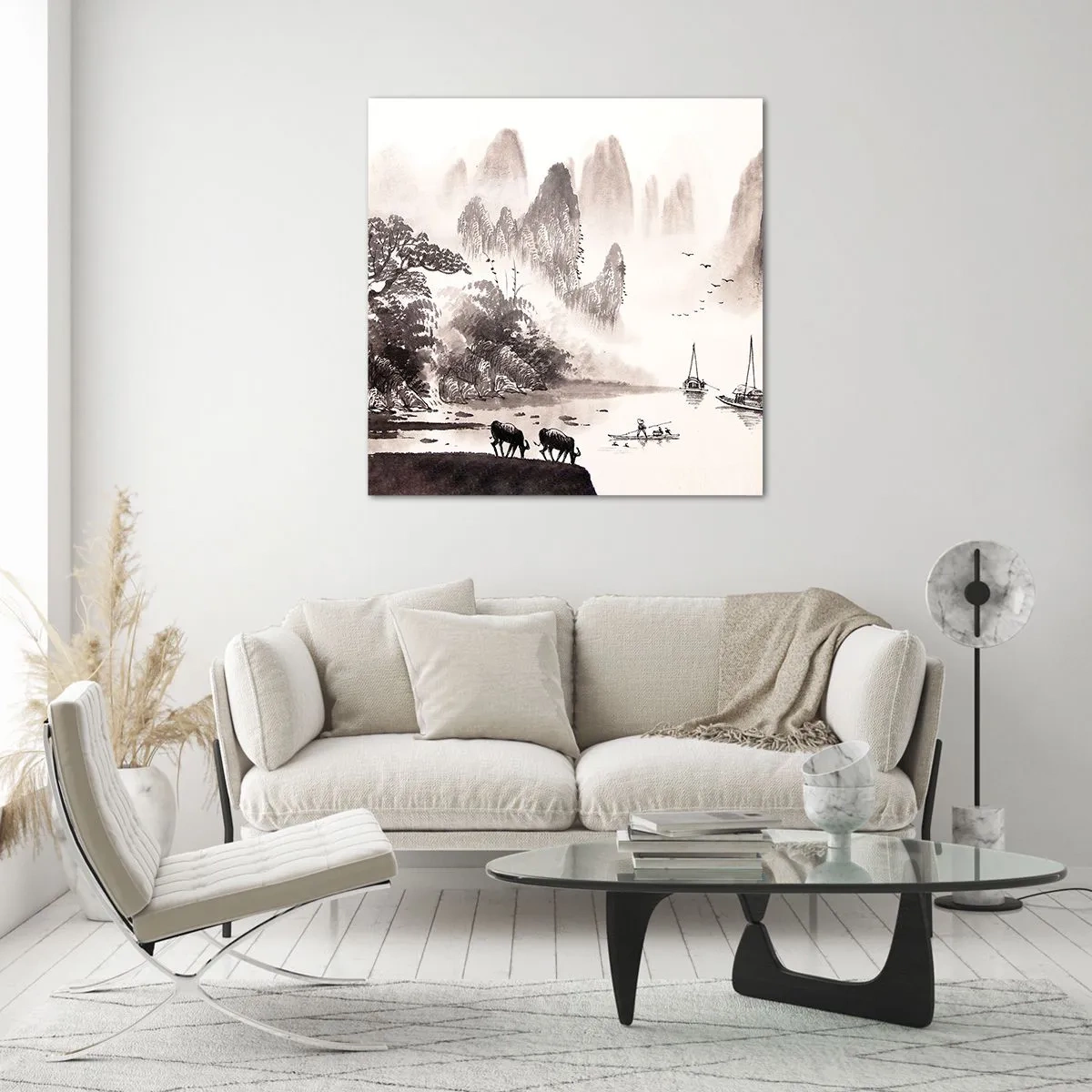 Cuadro sobre vidrio - Impresiones sobre Vidrio - La exótica vida cotidiana de Oriente - 40x40 cm