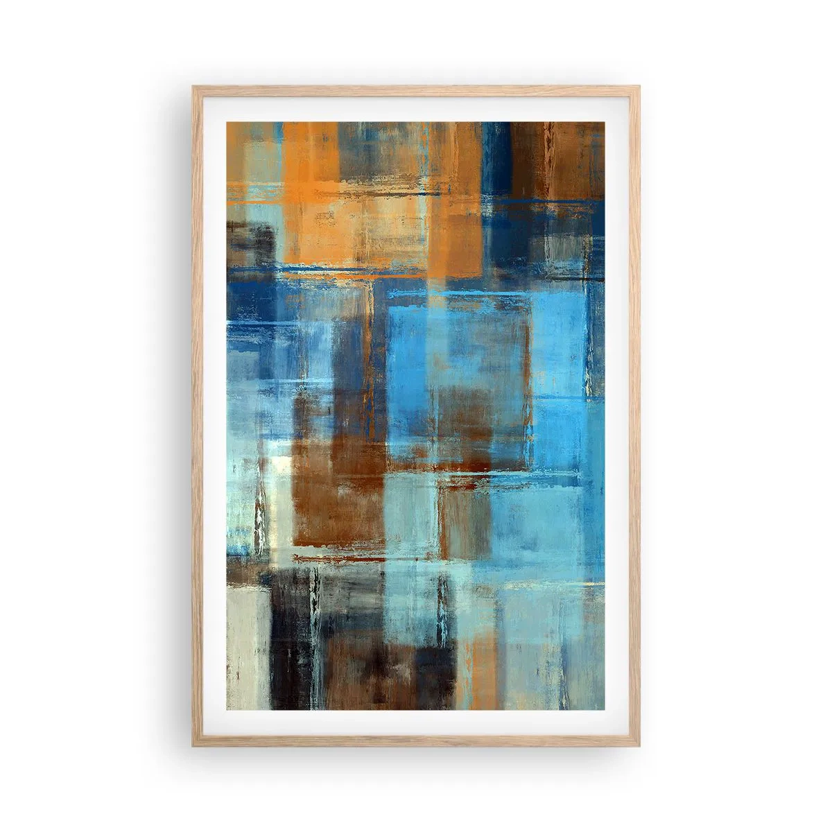 Póster en marco roble claro - A través del velo azul - 61x91 cm