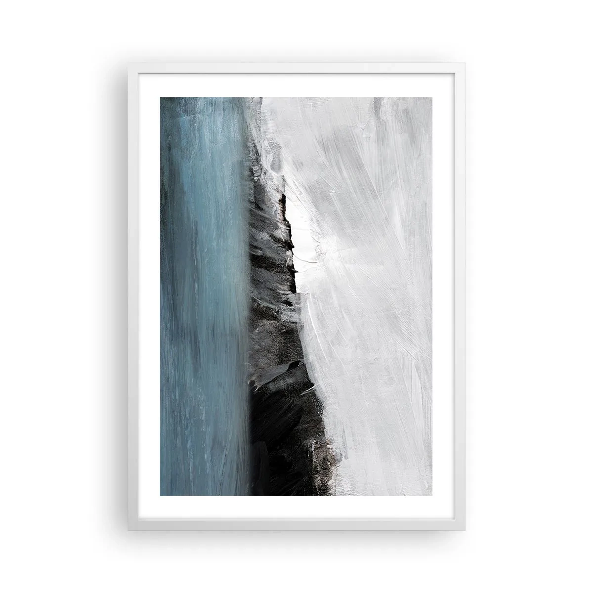 Póster en marco blanco - Agua - tierra: un choque de elementos - 50x70 cm