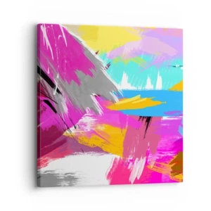 Cuadro sobre lienzo - Impresión de Imagen - Abstracción colorida - 30x30 cm